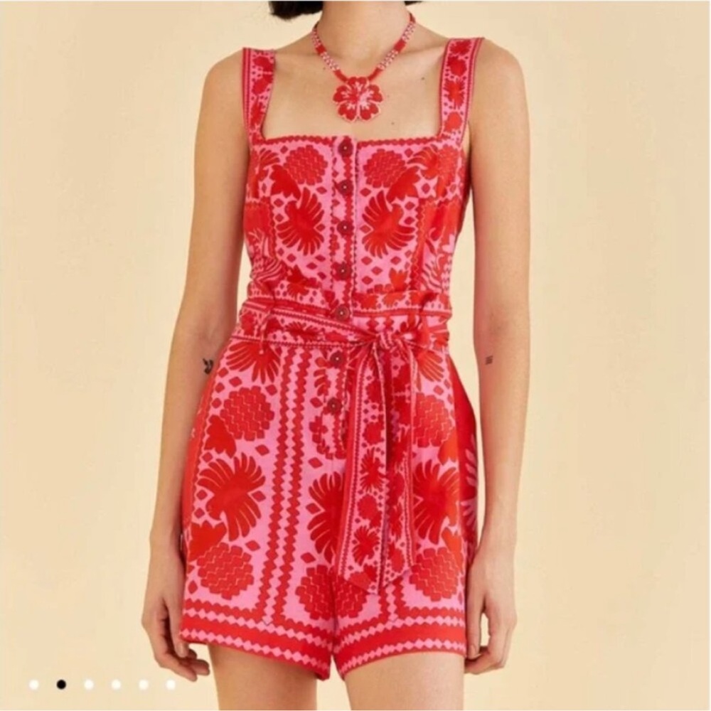 Floral Red Romper
